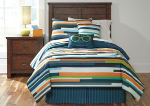 Seventy Stripe Twin Top of Bed Set