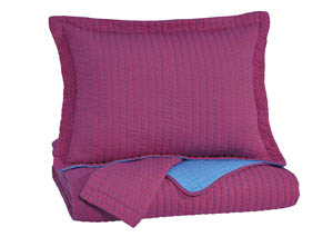 Dansby Magenta/Aqua Full Coverlet Set