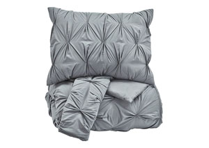 Rimy Gray Queen Comforter Set