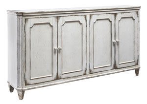 Mirimyn Antique White 4 Door Accent Cabinet