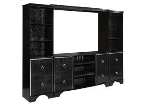 Amrothi Black Large Entertainment Center