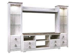 Willowton Whitewash Entertainment Center